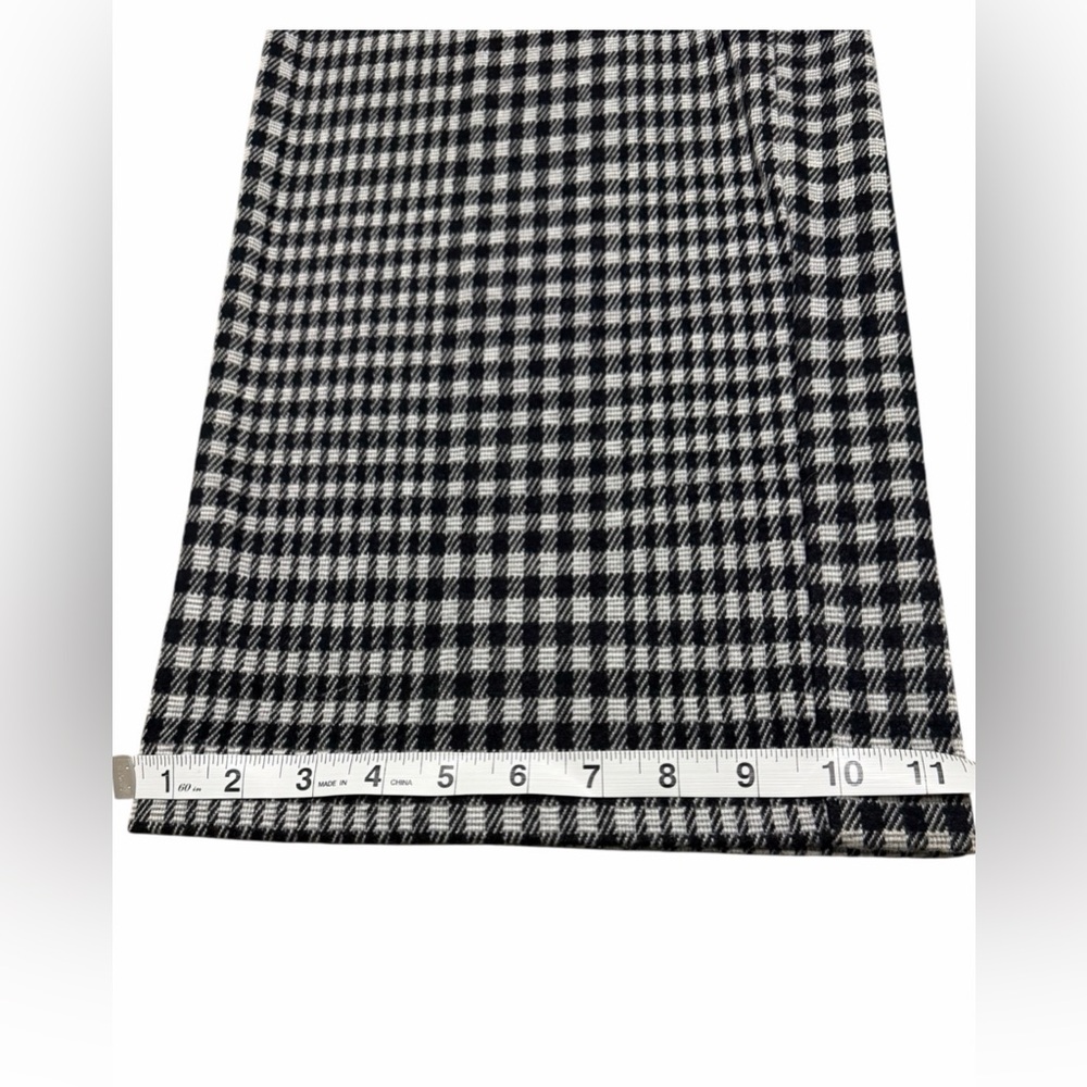 Wide-Leg Houndstooth Pants Black & White Pull On Pant Trousers preppy career, S - Picture 12 of 15